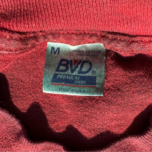 Vintage 90s Overdyed Dark Red Reworked Pocket T-Shirt Made in USA - Picture 3 of 5